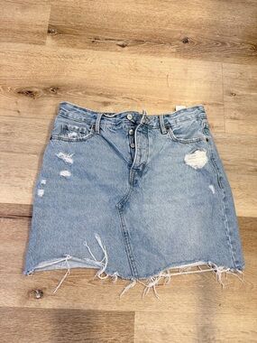 Old Navy Light Blue Distressed Denim Mini Skirt